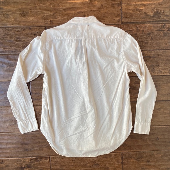 Xirena Cream Button Down Blouse Top XS 100% Cotton Made USA Shirttail Hem - Picture 2 of 7